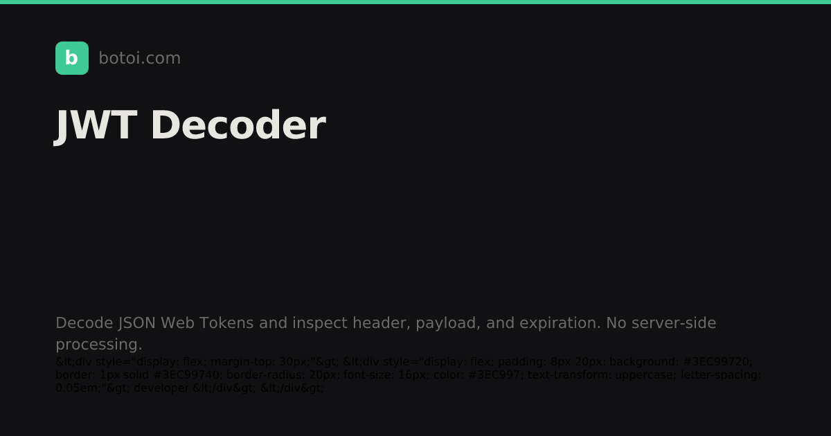 JWT Decoder | Botoi