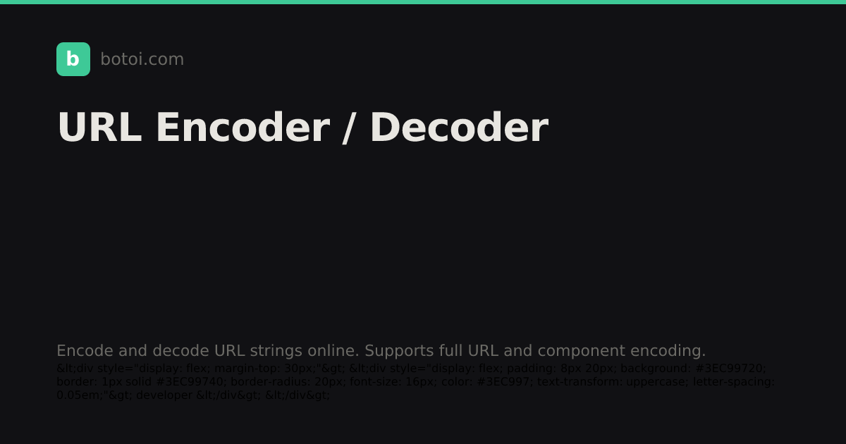 URL Encoder / Decoder | Botoi